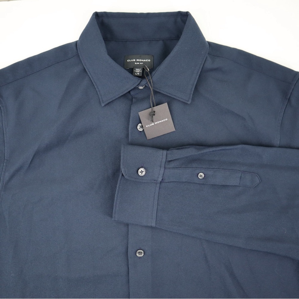 Club Monaco Men's Blue Button Down Shirt Sz L